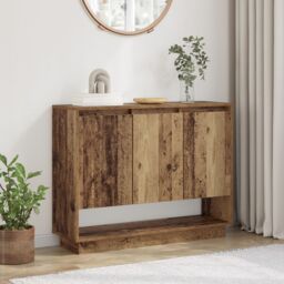 Berkfield Home Sideboard with Shelf with Door Old wood 97 x 29 x 75 cm Engineered wood in Brown - thumbnail 1