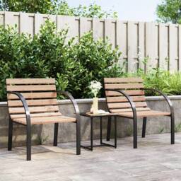 Berkfield Home Garden Chairs 2 pcs Wood in Brown