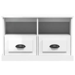 Berkfield Home TV Cabinet High Gloss White 80x35x50 cm Engineered Wood - Size: 80 x 35 x 50 cm - thumbnail 5