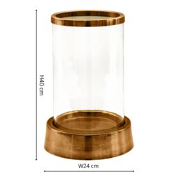 Ivyline Hampton Hurricane Lantern in Antique Brass H40cm W24cm in Metallics - thumbnail 4
