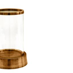 Ivyline Hampton Hurricane Lantern in Antique Brass H40cm W24cm in Metallics - thumbnail 3