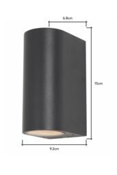 BHS Lighting Smithe Outdoor Up & Down Wall Light in Black - thumbnail 6