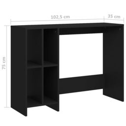 Berkfield Home Notebook Desk Black 102.5x35x75 cm Engineered Wood - thumbnail 6