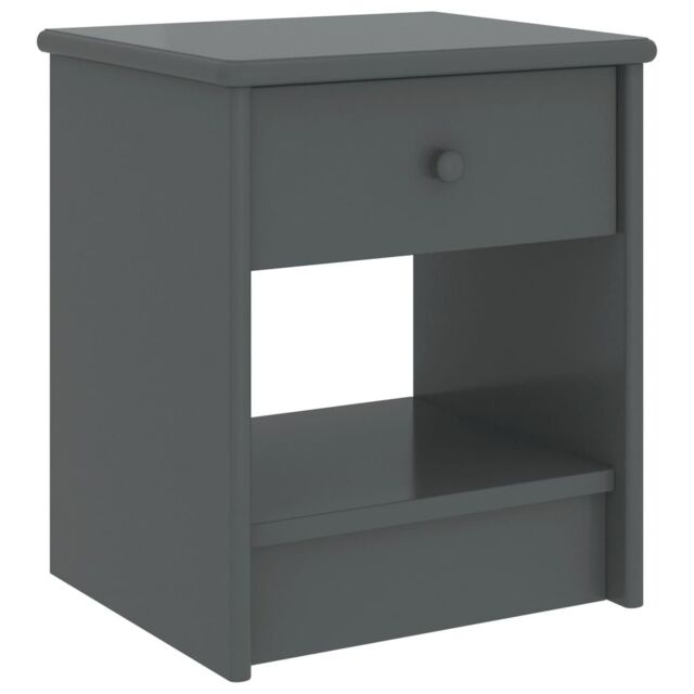 Berkfield Home Bedside Cabinet Dark Grey 35x30x40 cm Solid Pinewood - Size: 35 x 30 x 40 cm - image 1