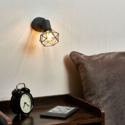 ValueLights Angus Single Grey Indoor Wall Light - thumbnail 1