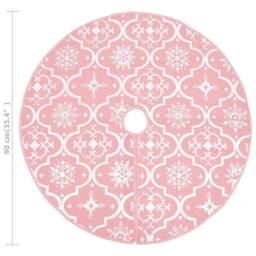 Berkfield Home Luxury Christmas Tree Skirt with Sock Pink 90 cm Fabric - thumbnail 8
