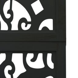 Berkfield Home Room Divider 4 Panels Black Solid Wood Paulownia - thumbnail 6
