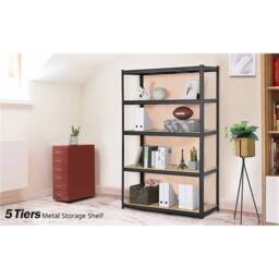 Kelvenix 180cm x 120cm x 45cm 5-Tier Garage Shelving Unit Heavy Duty in Black - Size: 0.6m2 - thumbnail 4