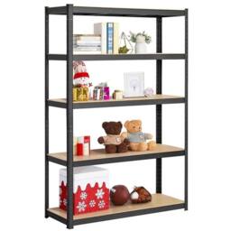 Kelvenix 180cm x 120cm x 45cm 5-Tier Garage Shelving Unit Heavy Duty in Black - Size: 0.6m2 - thumbnail 3