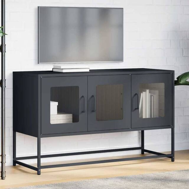 Berkfield Home TV Cabinet Anthracite 100.5x39x60.5 cm Cold-rolled Steel in Dark Grey - image 1