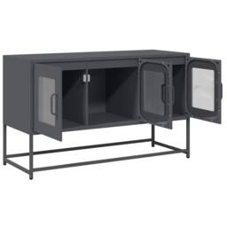 Berkfield Home TV Cabinet Anthracite 100.5x39x60.5 cm Cold-rolled Steel in Dark Grey - thumbnail 7