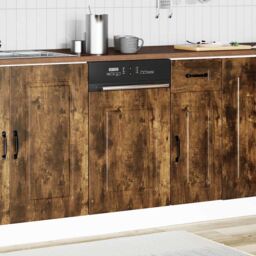 Berkfield Home Dishwasher Panel¬†Kalmar¬†Smoked Oak 45x1.5x67 cm Engineered Wood in Brown - thumbnail 3