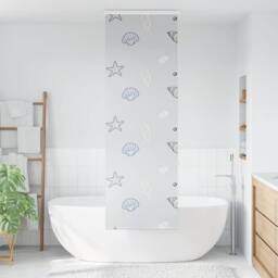 Berkfield Home Shower Roller Blind with Cassette 80x240 cm Fabric Width 76 cm in Light Grey - thumbnail 1