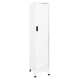Berkfield Home Locker Cabinet White 38x45x180 cm Steel - Size: 38 x 45 x 180 cm - thumbnail 2