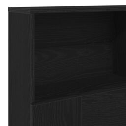Berkfield Home Black Oak Headboard Cabinet, 200x19x103.5 cm, Engineered Wood - Size: 200x19x103.5 cm - thumbnail 8
