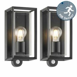 First Choice Lighting Set of 2 Brandon - Black Motion Sensor Outdoor Wall Lights - thumbnail 2
