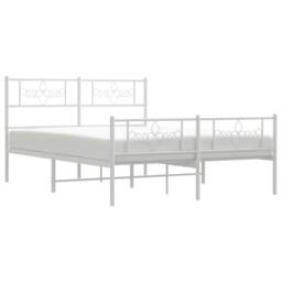 Berkfield Home Metal Bed Frame with Headboard & Footboard White 5FT King Size - thumbnail 3