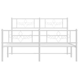 Berkfield Home Metal Bed Frame with Headboard & Footboard White 5FT King Size - thumbnail 4