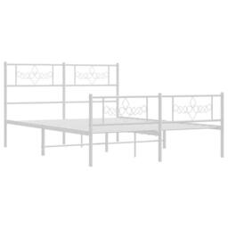 Berkfield Home Metal Bed Frame with Headboard & Footboard White 5FT King Size - thumbnail 5