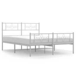 Berkfield Home Metal Bed Frame with Headboard & Footboard White 5FT King Size - thumbnail 2