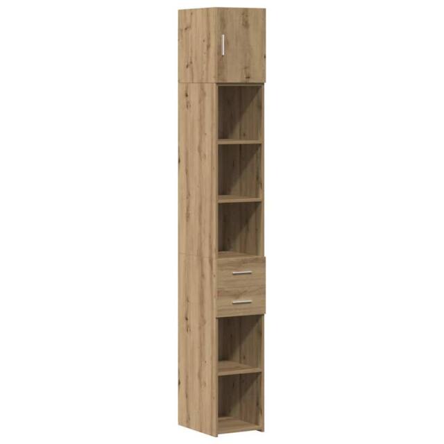 Berkfield Home Slim Storage Cabinet Artisan Oak 30x42.5x225 cm Engineered Wood in Brown - image 1