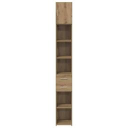 Berkfield Home Slim Storage Cabinet Artisan Oak 30x42.5x225 cm Engineered Wood in Brown - thumbnail 7