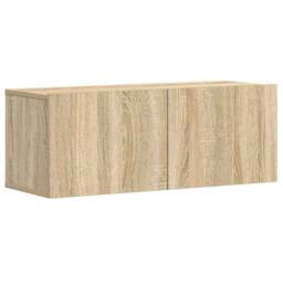 Berkfield Home Sturdy 5 Piece TV Cabinet Set Sonoma Oak Engineered Wood in Light Oak - thumbnail 4