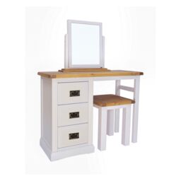 Cabinet Bits Loreo 3 Drawer Dressing Table Set Brass Drop Handle in Light Grey