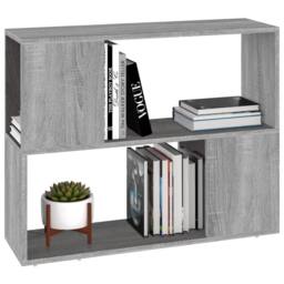 Berkfield Home Book Cabinet/Room Divider Grey Sonoma 80x24x63 cm - Size: 80 x 24 x 63 cm - thumbnail 4