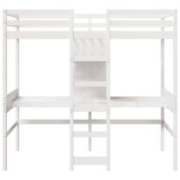 Berkfield Home Loft Bed Frame without Mattress White 80x200cm Solid Wood Pine - Size: 80x200 cm - thumbnail 5