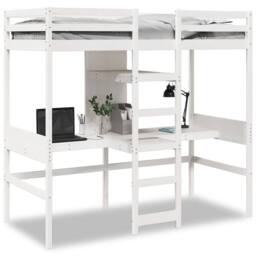 Berkfield Home Loft Bed Frame without Mattress White 80x200cm Solid Wood Pine - Size: 80x200 cm - thumbnail 3