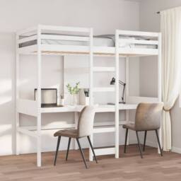 Berkfield Home Loft Bed Frame without Mattress White 80x200cm Solid Wood Pine - Size: 80x200 cm - thumbnail 2