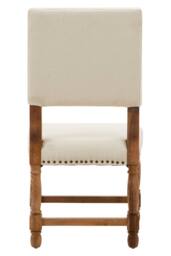 Orsina Modern Oak Burn Whitewash Linen Dining Chair, Sturdy Modern Dining Chair For Kitchen, Rustic Modern Chair in White - thumbnail 3