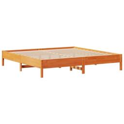 Berkfield Home Decorative Bed Frame Frame Wax Brown 180x200 cm Super King Solid - thumbnail 7