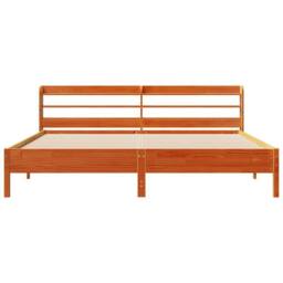 Berkfield Home Decorative Bed Frame Frame Wax Brown 180x200 cm Super King Solid - thumbnail 4