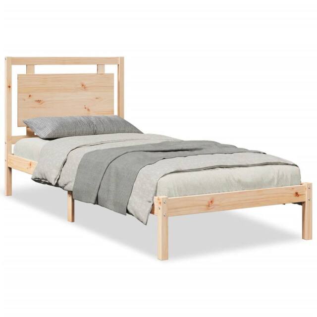 Berkfield Home Extra Long Bed Frame without Mattress 100x220 cm Solid Wood in Light Brown - Size: 100x220 cm - image 1