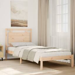 Berkfield Home Extra Long Bed Frame without Mattress¬†100x220 cm Solid Wood in Light Brown - Size: 100x220 cm - thumbnail 2