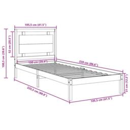 Berkfield Home Extra Long Bed Frame without Mattress¬†100x220 cm Solid Wood in Light Brown - Size: 100x220 cm - thumbnail 9