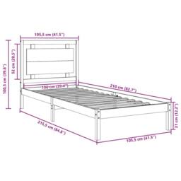 Berkfield Home Decorative Extra Long Bed Frame without Mattress¬†100x210 cm Soli in Light Tan - Size: 100x210 cm - thumbnail 9