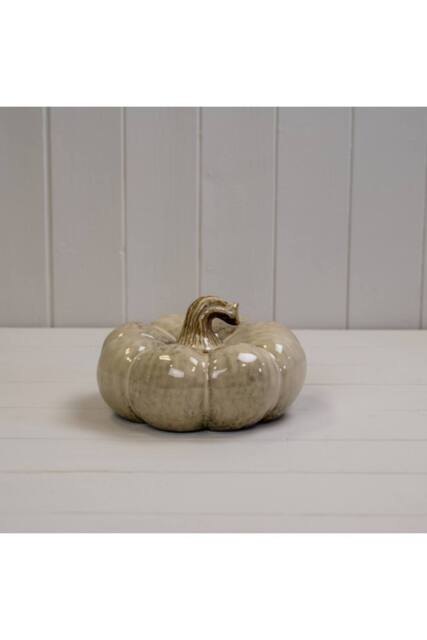 KDMD Beige Subtle Mottle Ceramic Pumpkin Decoration - image 1