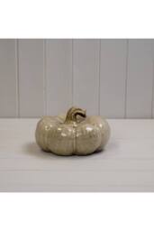 KDMD Beige Subtle Mottle Ceramic Pumpkin Decoration - thumbnail 1