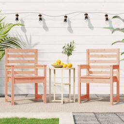 Berkfield Home Garden Chairs 2 pcs 60x48x91cm Solid Wood Douglas in Brown - Size: 60 x 48 x 91 cm - thumbnail 3