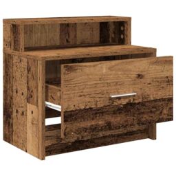 Berkfield Home Bedside Cabinets with Drawer 2 pcs Old Wood 51x31x47 cm in Brown - Size: 51 x 31 x 47 cm - thumbnail 5