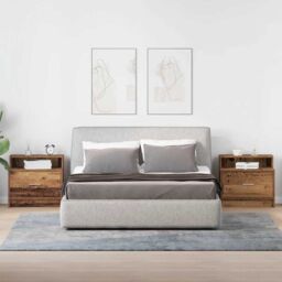 Berkfield Home Bedside Cabinets with Drawer 2 pcs Old Wood 51x31x47 cm in Brown - Size: 51 x 31 x 47 cm - thumbnail 3