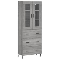 Berkfield Home Highboard Grey Sonoma 69.5x34x180 cm Engineered Wood - thumbnail 3