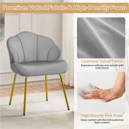 SPETLEK Velvet Accent Chair Light Gray in Grey - thumbnail 3