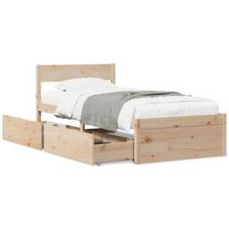 Berkfield Home Bed Frame without Mattress 90x190 cm Single Solid Wood Pine in Natural - thumbnail 1