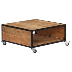 Berkfield Home Table Coffee Table 70x70x32 cm Solid Acacia Wood in Brown - Size: 70 x 70 x 32 cm - thumbnail 9