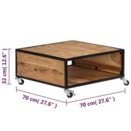 Berkfield Home Table Coffee Table 70x70x32 cm Solid Acacia Wood in Brown - Size: 70 x 70 x 32 cm - thumbnail 8