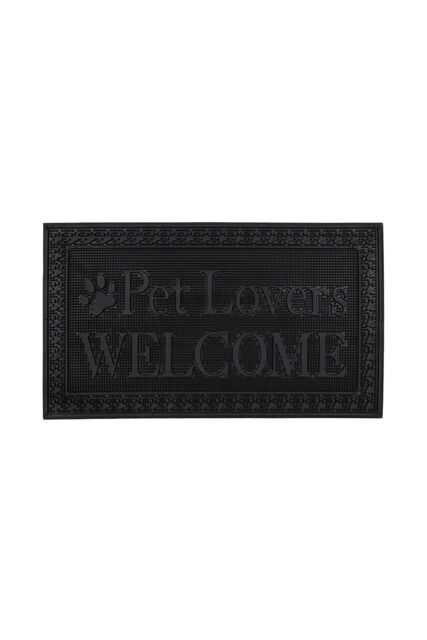 JVL Fauna Lovers Scraper Rubber Pin Doormat 40x70cm in Black - Size: 40 cm x 70 cm - image 1